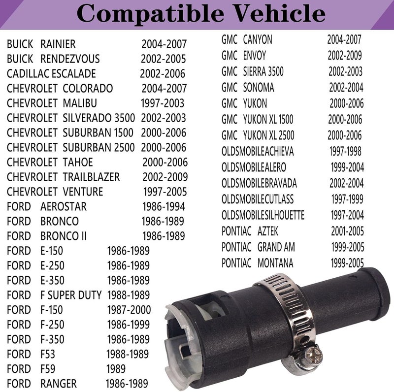 LYNSHINE 800-403 Heater Hose Connector 5/8" For Chevrolet Chevy Ford E-150 250 350 1986 1987 1988 1989;Cadillac Escalade 1986-2006;GMC Buick Oldsmobile ONLY FITS: 5/8" Heater Tube Heater Hose (1PCS). - Image 2